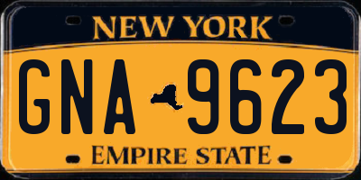 NY license plate GNA9623