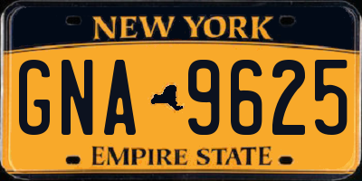 NY license plate GNA9625