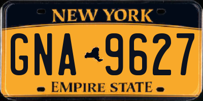 NY license plate GNA9627