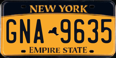 NY license plate GNA9635