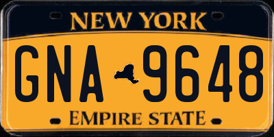 NY license plate GNA9648