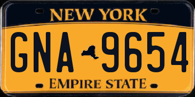 NY license plate GNA9654