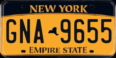 NY license plate GNA9655