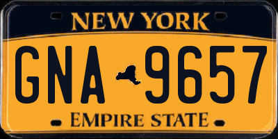 NY license plate GNA9657