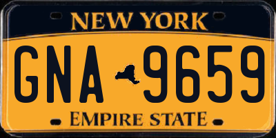 NY license plate GNA9659