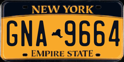 NY license plate GNA9664