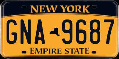 NY license plate GNA9687