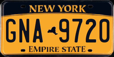 NY license plate GNA9720