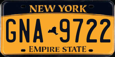 NY license plate GNA9722