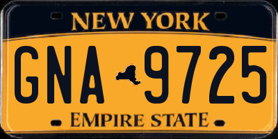 NY license plate GNA9725