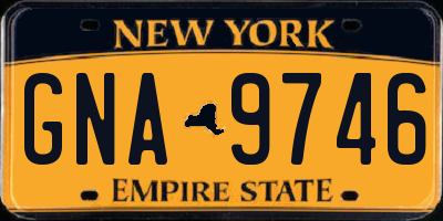 NY license plate GNA9746