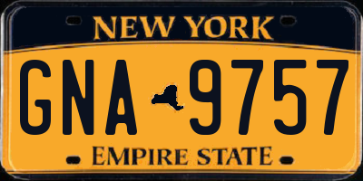 NY license plate GNA9757