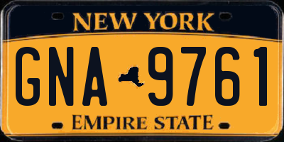 NY license plate GNA9761