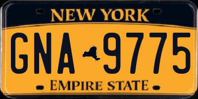 NY license plate GNA9775