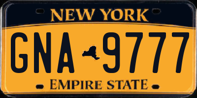 NY license plate GNA9777