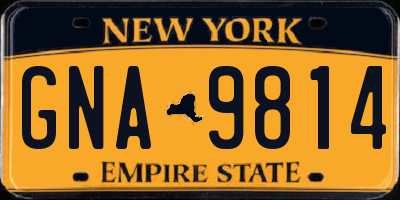 NY license plate GNA9814