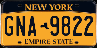 NY license plate GNA9822