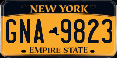 NY license plate GNA9823