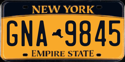 NY license plate GNA9845