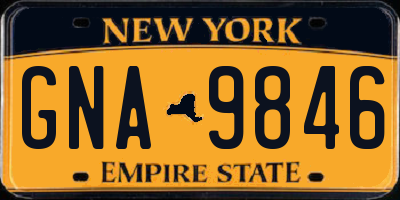NY license plate GNA9846