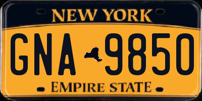 NY license plate GNA9850
