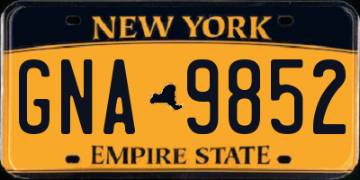 NY license plate GNA9852