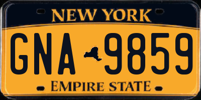 NY license plate GNA9859