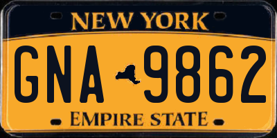 NY license plate GNA9862