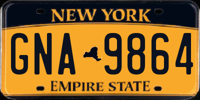 NY license plate GNA9864