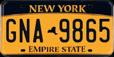 NY license plate GNA9865