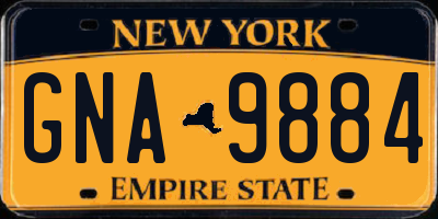 NY license plate GNA9884