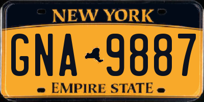 NY license plate GNA9887