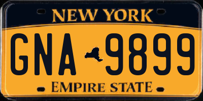 NY license plate GNA9899