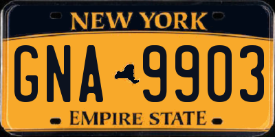 NY license plate GNA9903