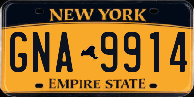 NY license plate GNA9914