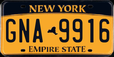 NY license plate GNA9916