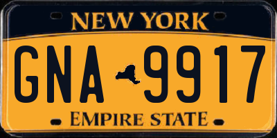 NY license plate GNA9917