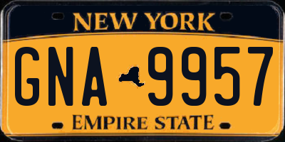 NY license plate GNA9957