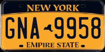 NY license plate GNA9958