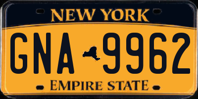 NY license plate GNA9962