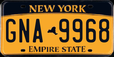 NY license plate GNA9968