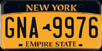 NY license plate GNA9976