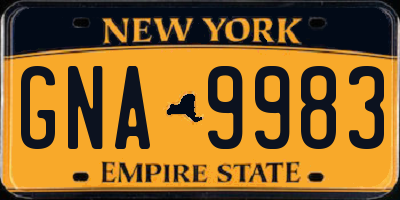 NY license plate GNA9983