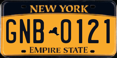 NY license plate GNB0121