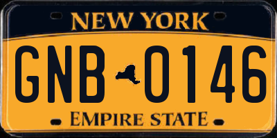 NY license plate GNB0146