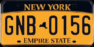 NY license plate GNB0156