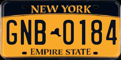 NY license plate GNB0184