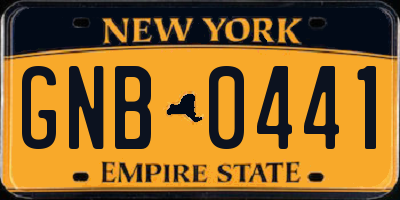 NY license plate GNB0441