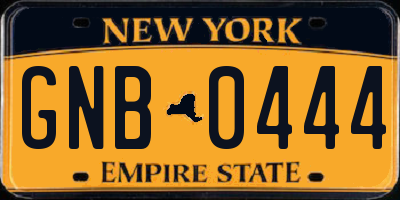 NY license plate GNB0444