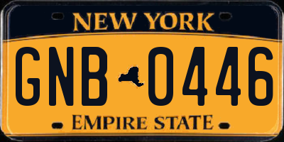 NY license plate GNB0446